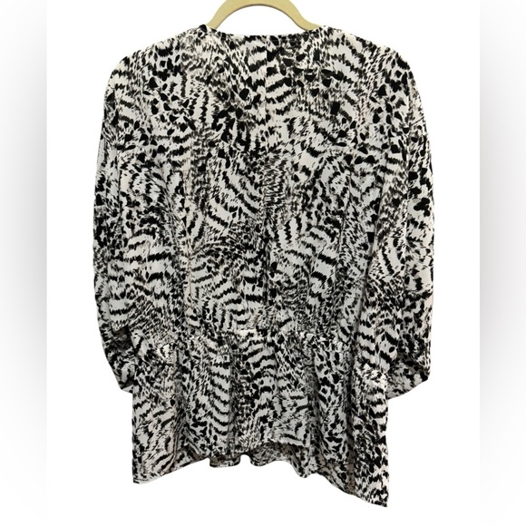 Simply Vera Vera Wang - Black / White print - Blouse with elastic cinched waist - Picture 2 of 4